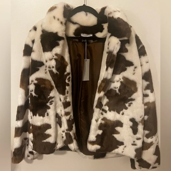 Jackets Coats Which We Want Cow Print Fur Coat Size Small Nwt